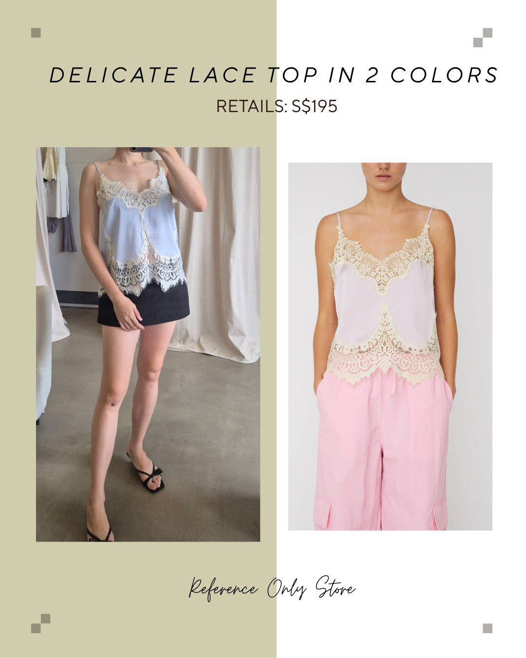 Delicate lace top in 2 colors