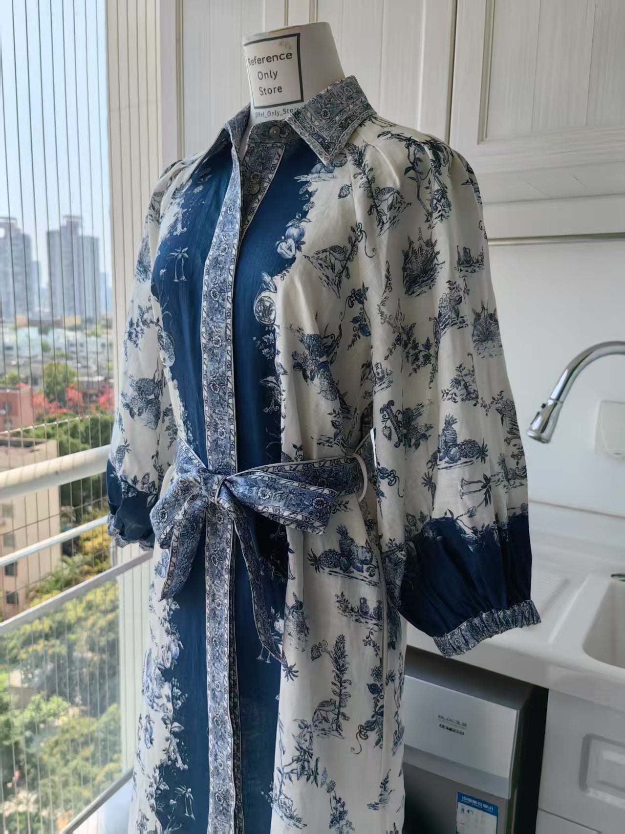 AM Casa linen belted shirt dress