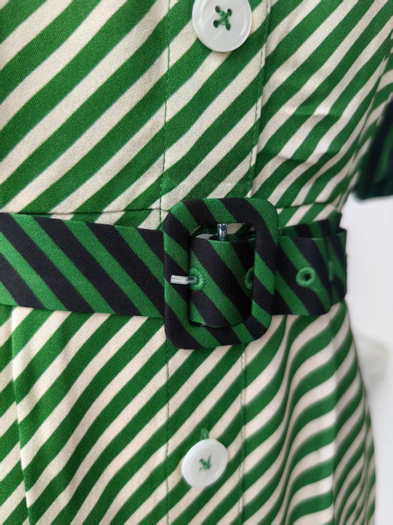 LKB Val Treetop green viscose midi shirt dress