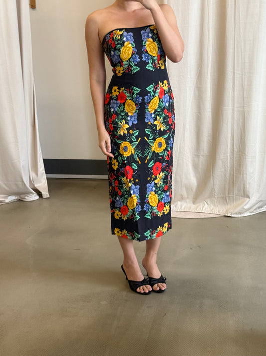 CC Leah Strapless Midi Dress