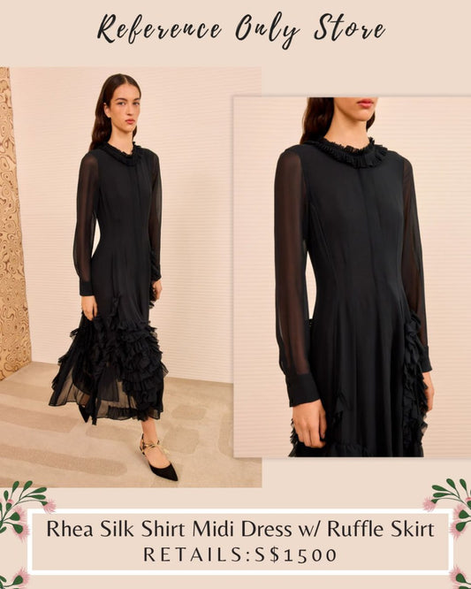 UJ Rhea silk black shirt dress in black