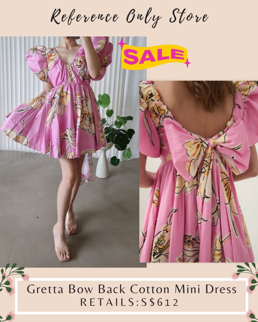 SALE! AJ Gretta Bow Back Cotton Mini Dress