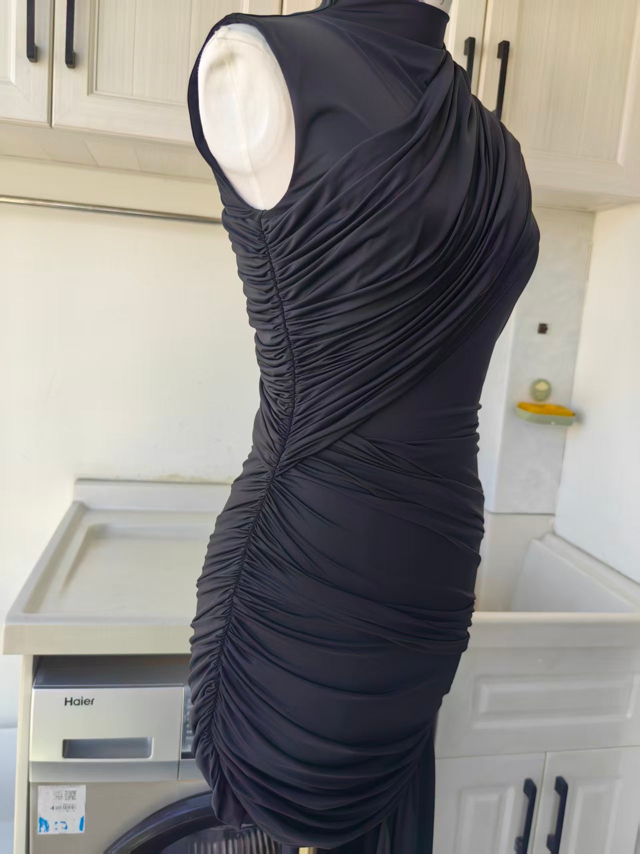 4 colors! DLV Ravenna Draped Viscose jersey mini dress
