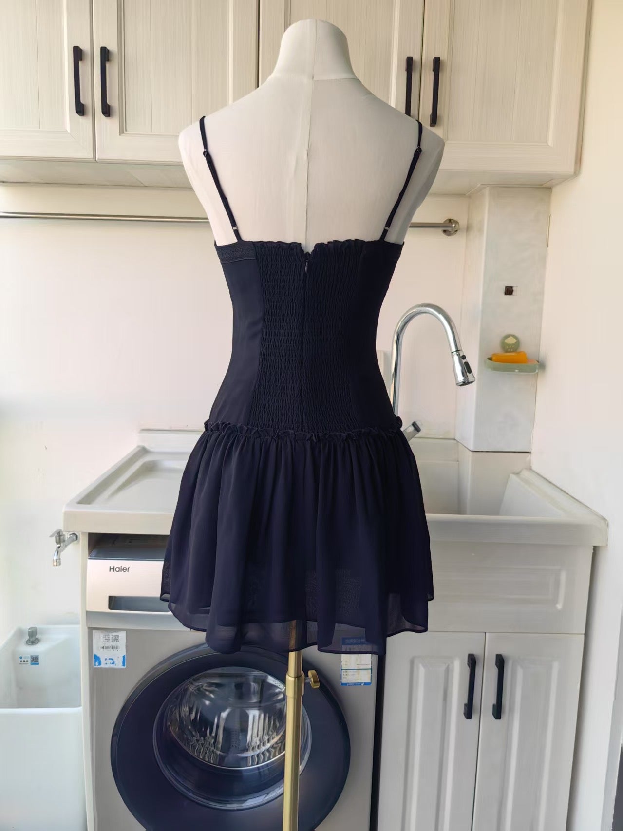 Ref Black Citrus Sleeveless Ballet Viscose Blend mini dress