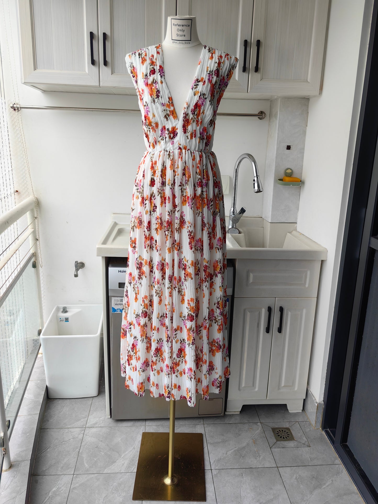 AJ Becoming Bow Back midi dress