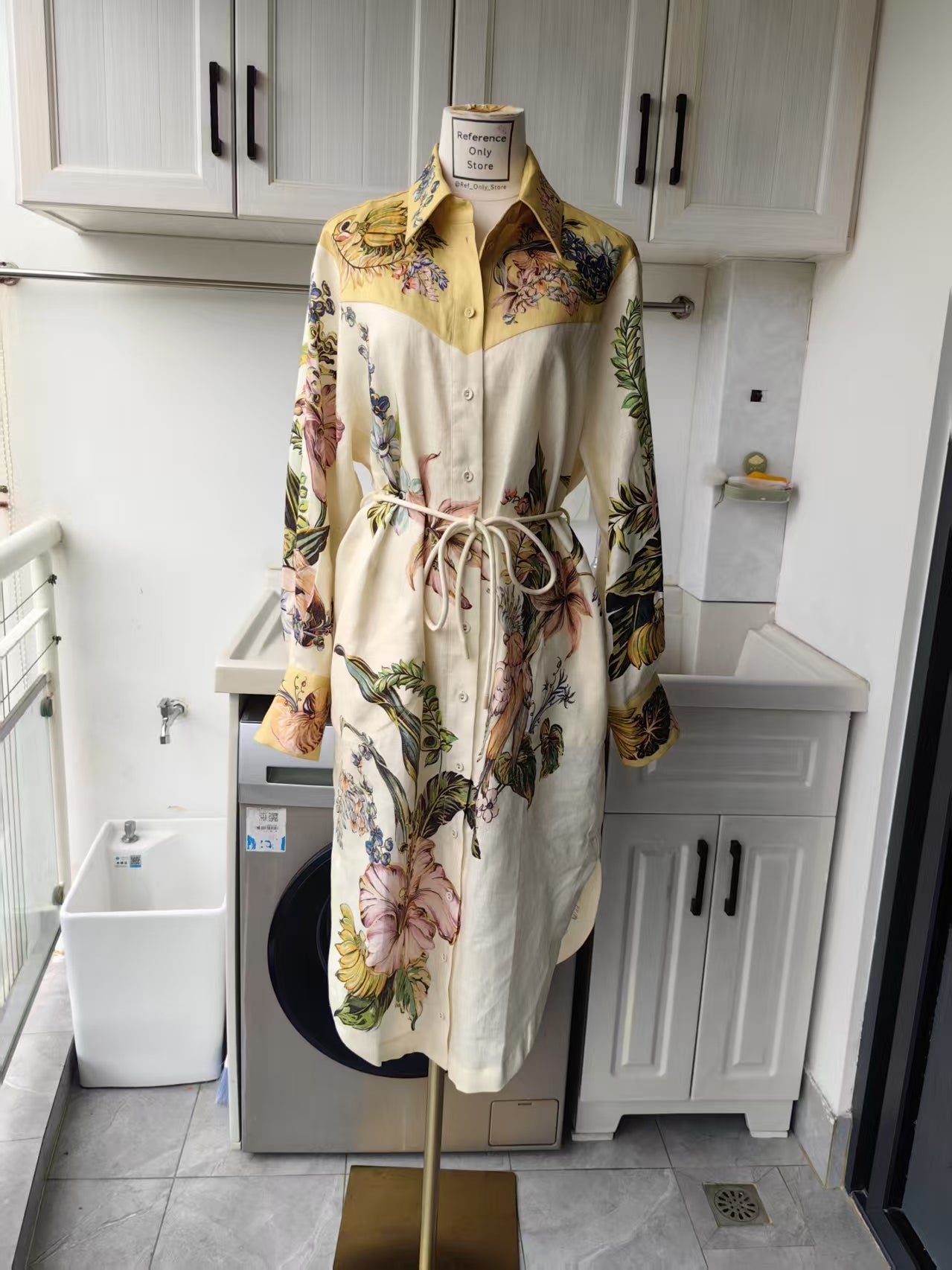 AM Oleander linen midi shirt dress