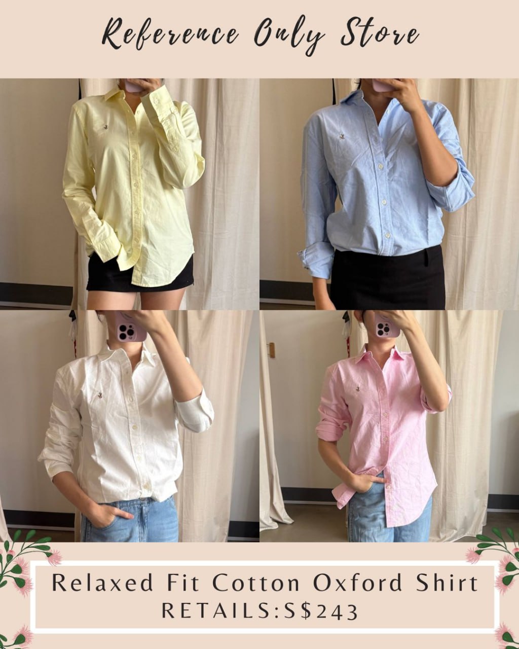 RL relaxed Oxford shirt in 5 colors
