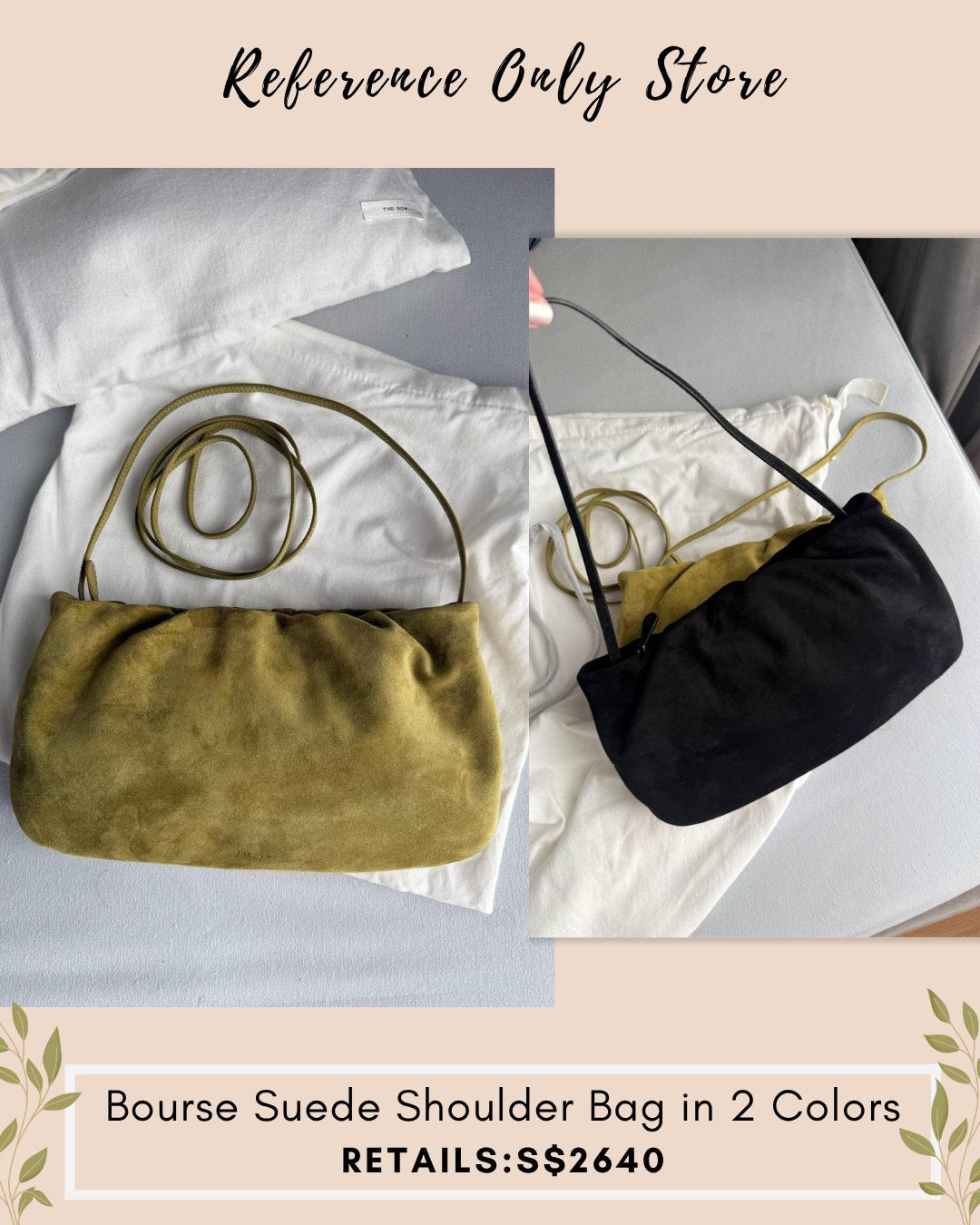 TR Bourse suede shoulder bag