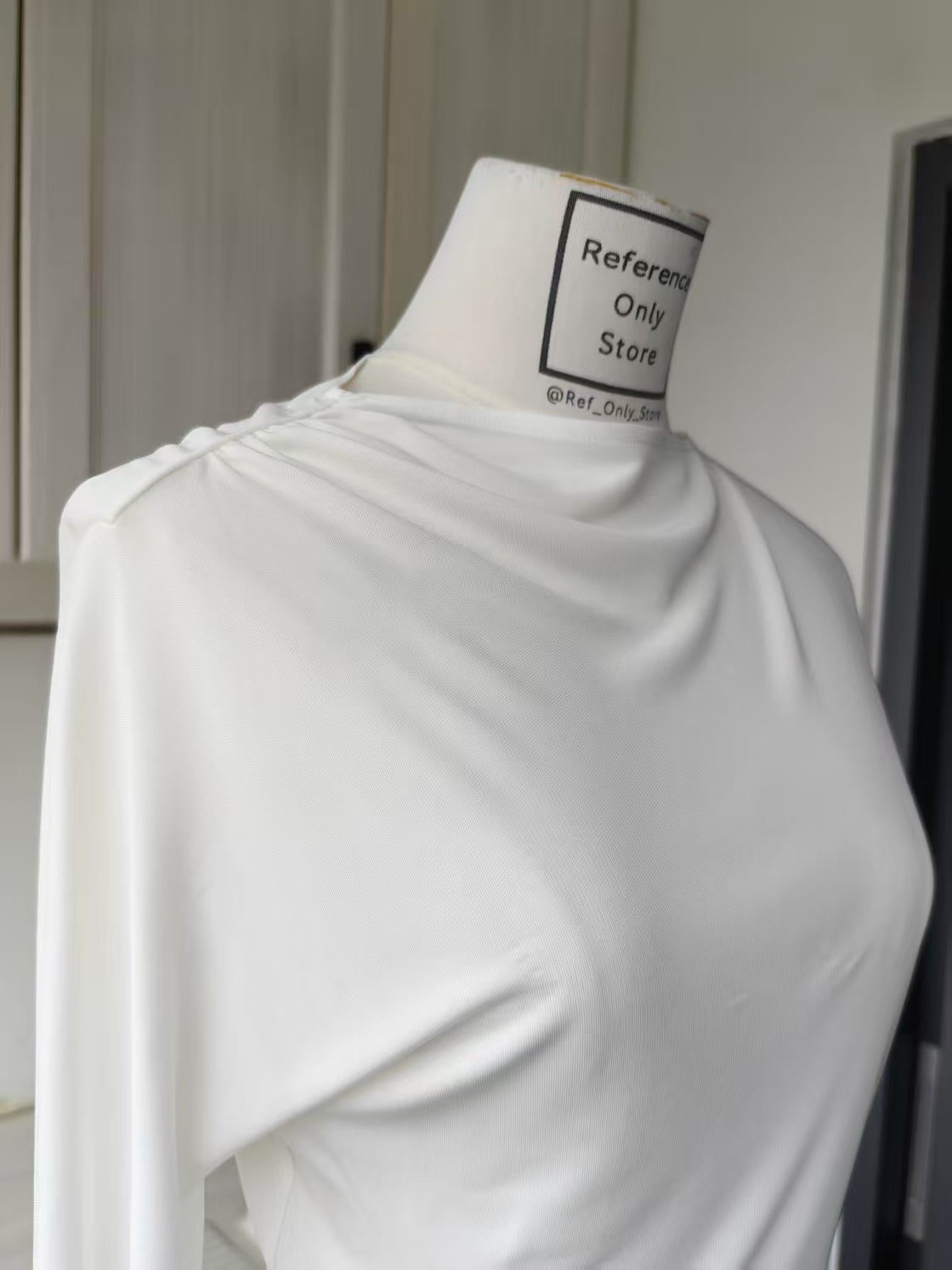 SP white jersey gathered maxi dress