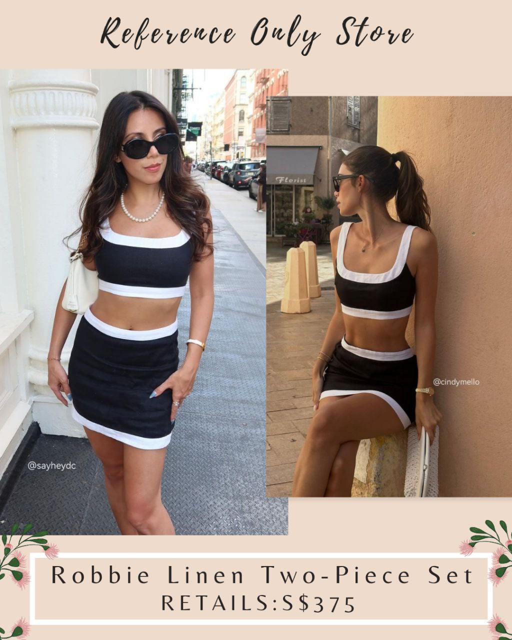 Restocked! Ref Robbie Linen Two Piece Top Skirt Set