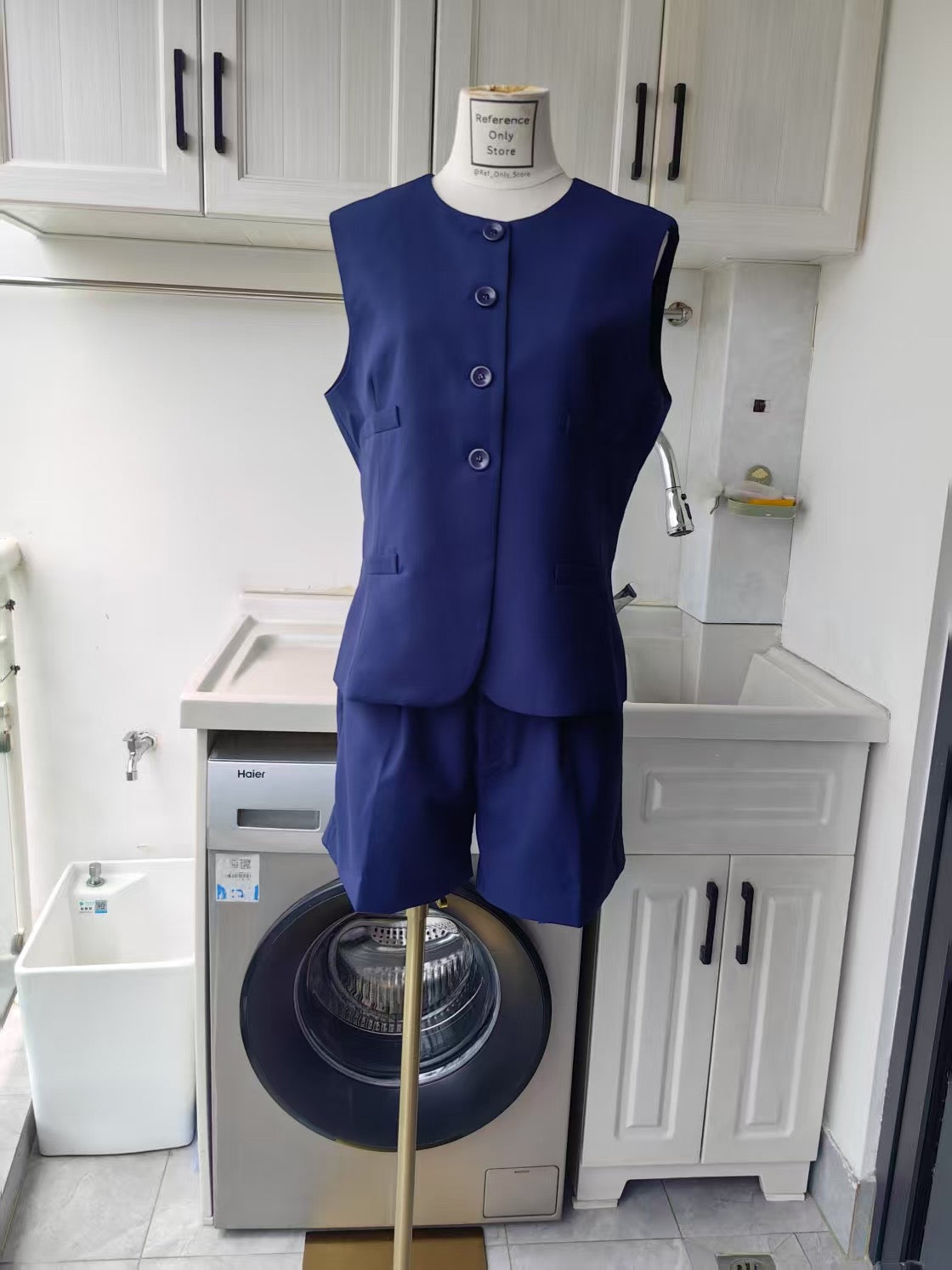 ALC Georgie suiting viscose cotton blend vest pant shorts