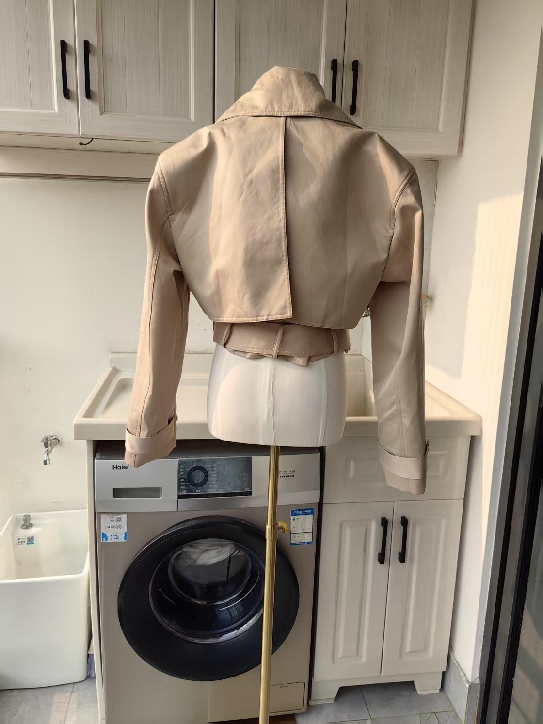 HS Oversized cropped cotton blend trench