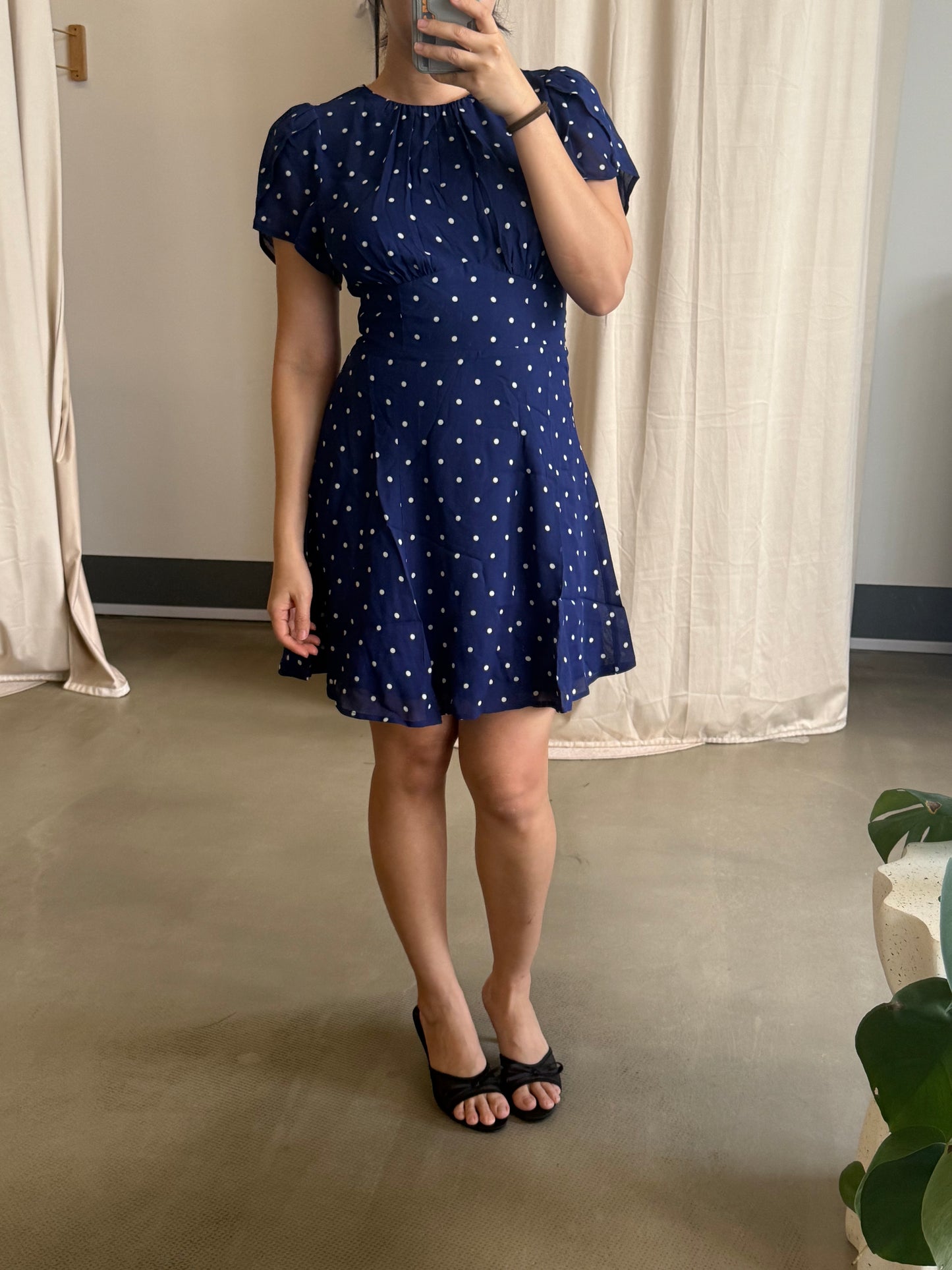 Ref Lula Mini Blue Danube Polka dress