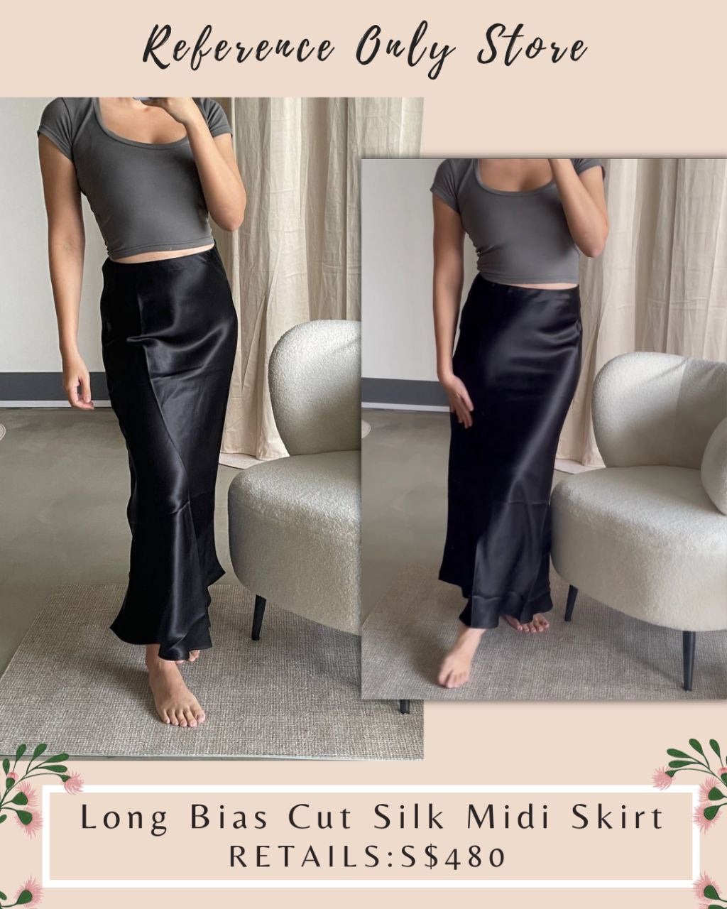 Silk skirt clearance cut on bias