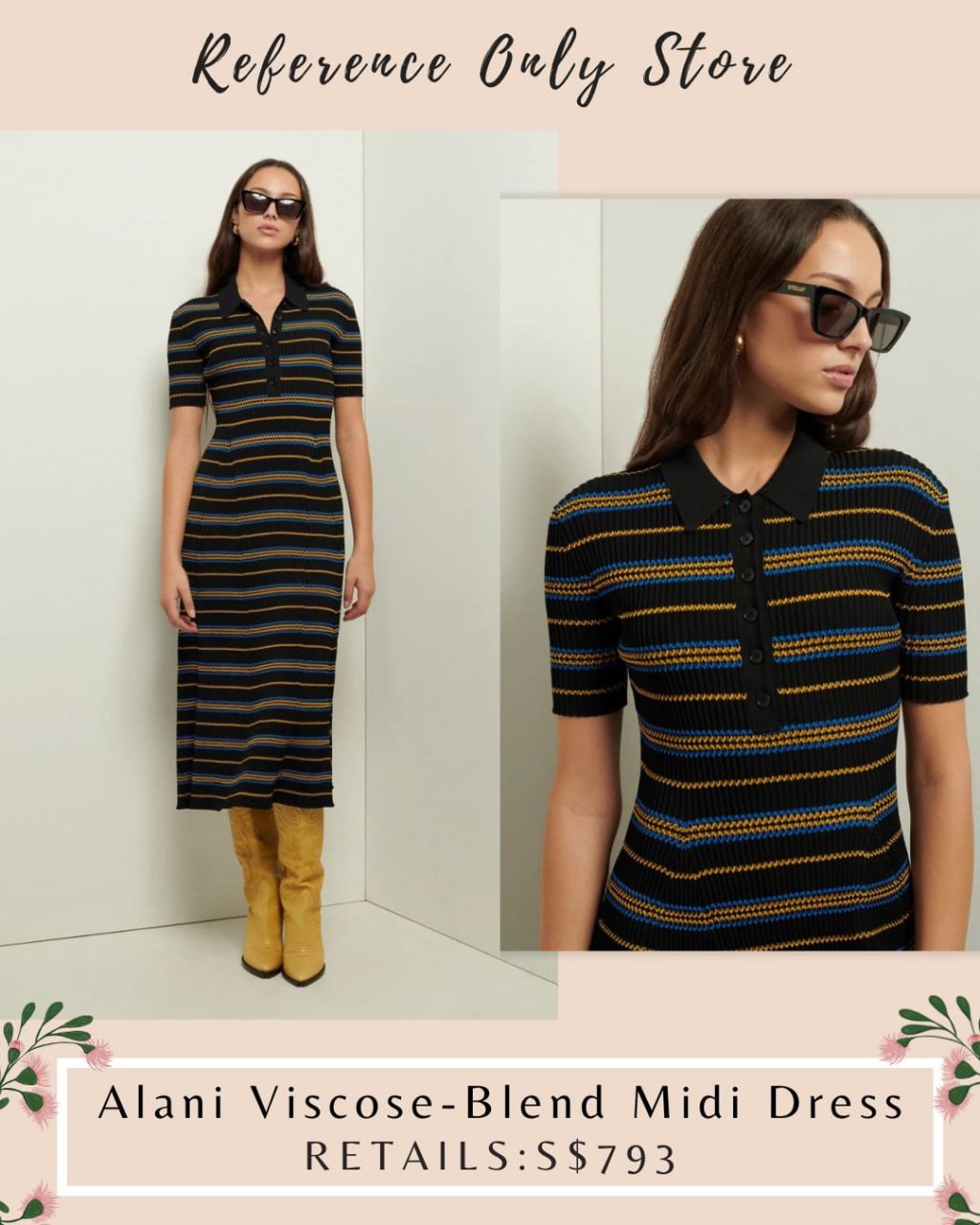 DL Alani viscose blend polo midi dress