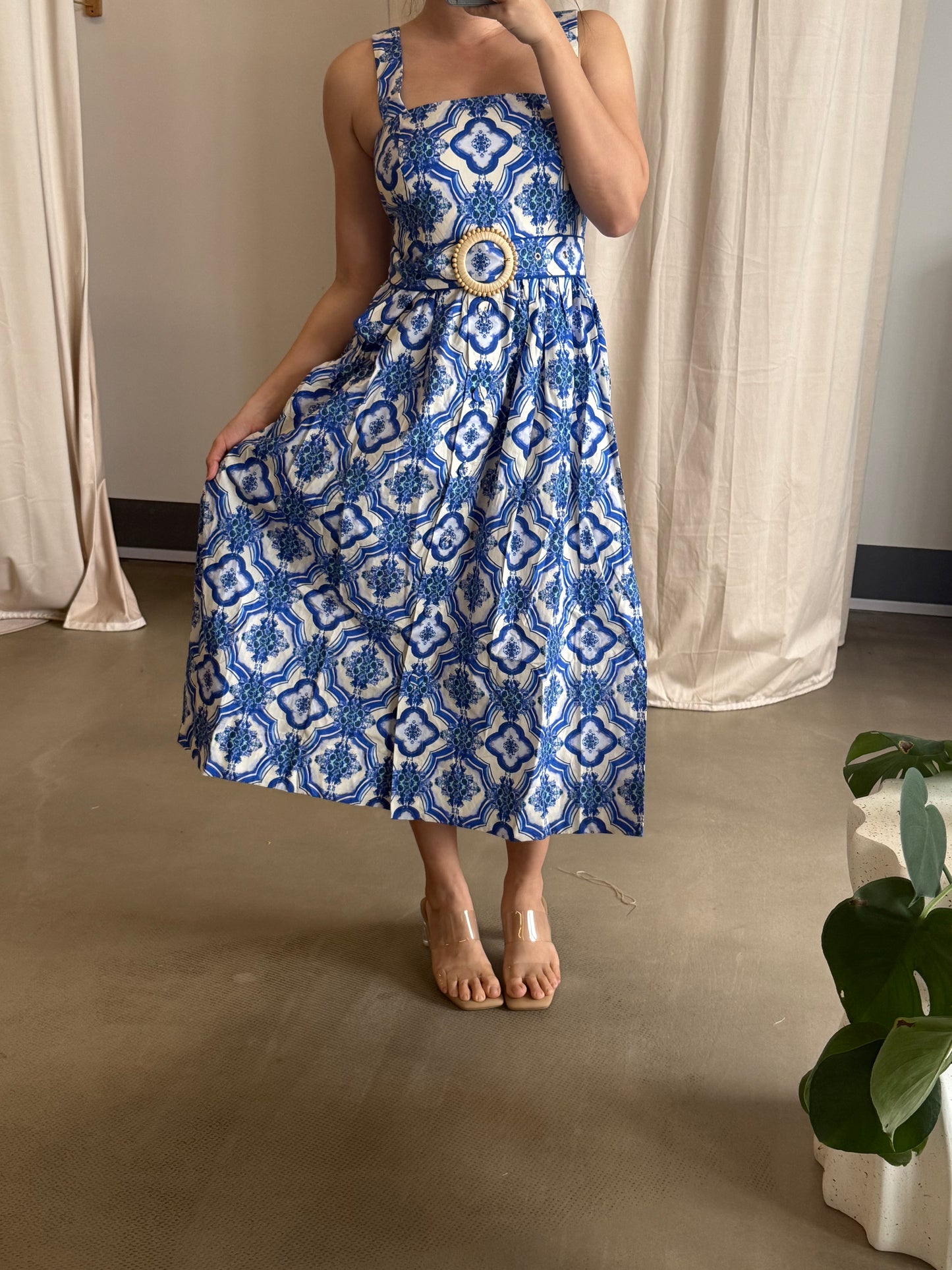 CC Blue Candace cotton midi dress