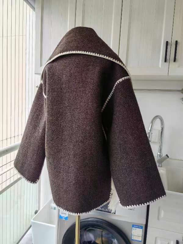 Tot Embroidered Scarf Wool Blend Jacket