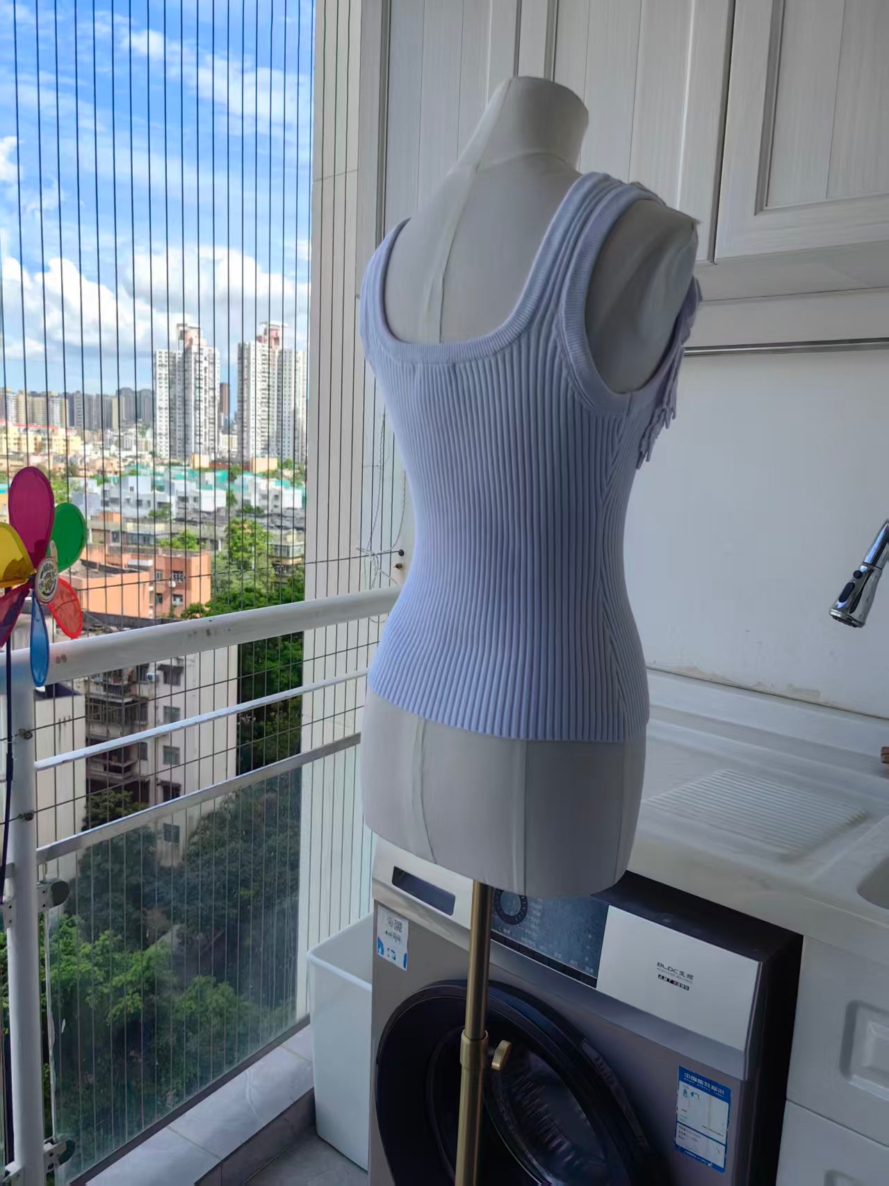 3 Colors! AJ Splendour flower knit viscose cotton blend tank top