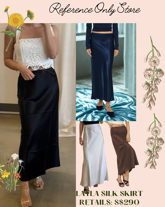 new color! Ref Layla Silk Midi Skirt