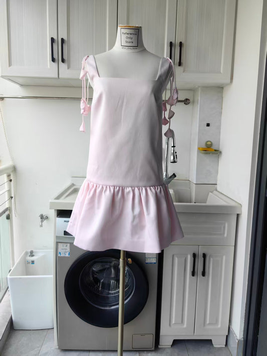 SP Pink Taffeta flower mini dress