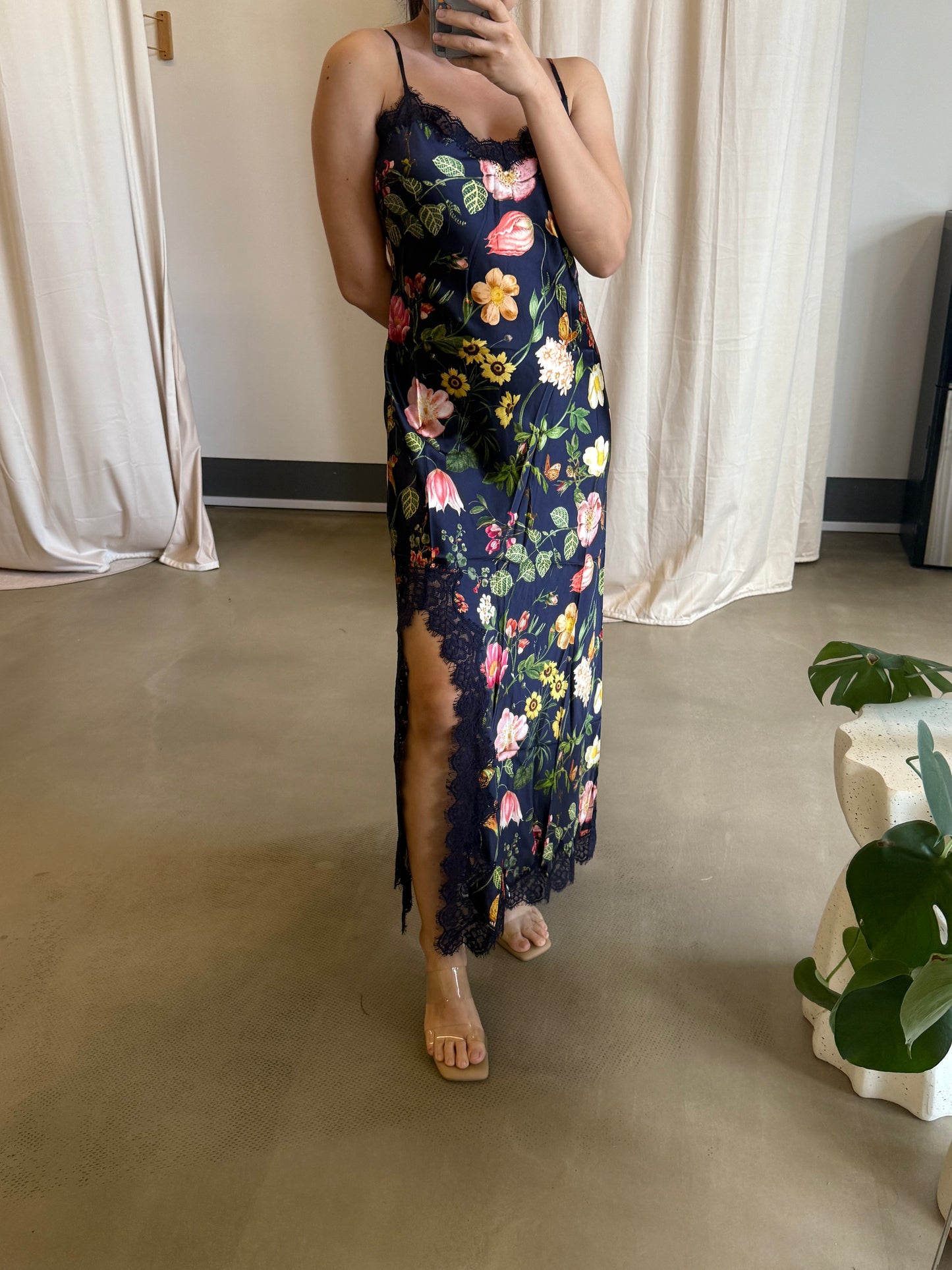 CC Granada floral silk midi dress