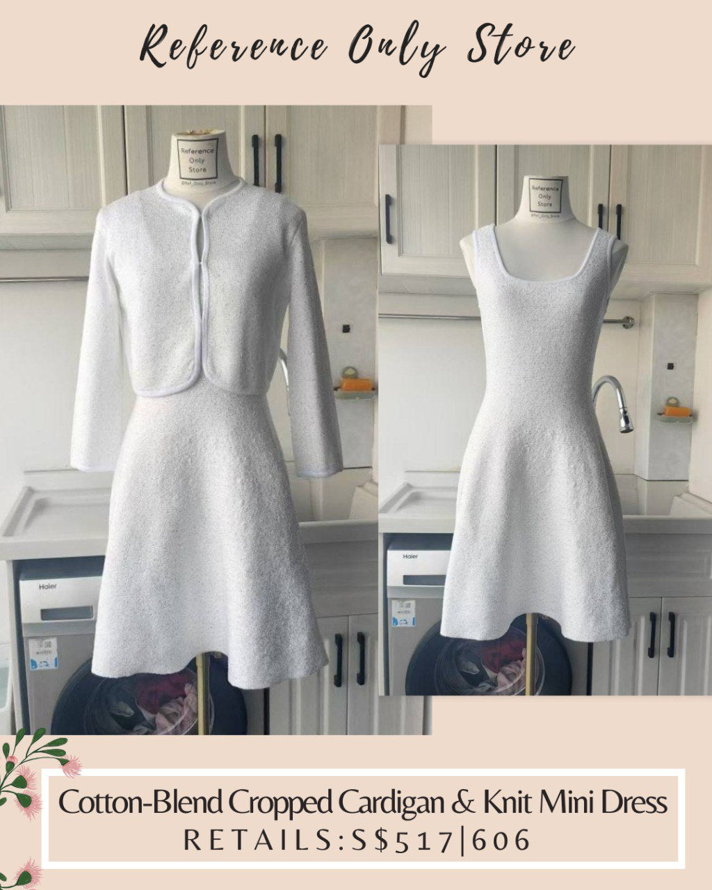 MJ Cotton Blend Cropped Cardigan & knit mini dress