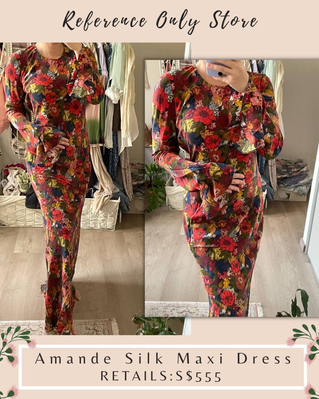 Readystock! DN Amande Silk Maxi Dress