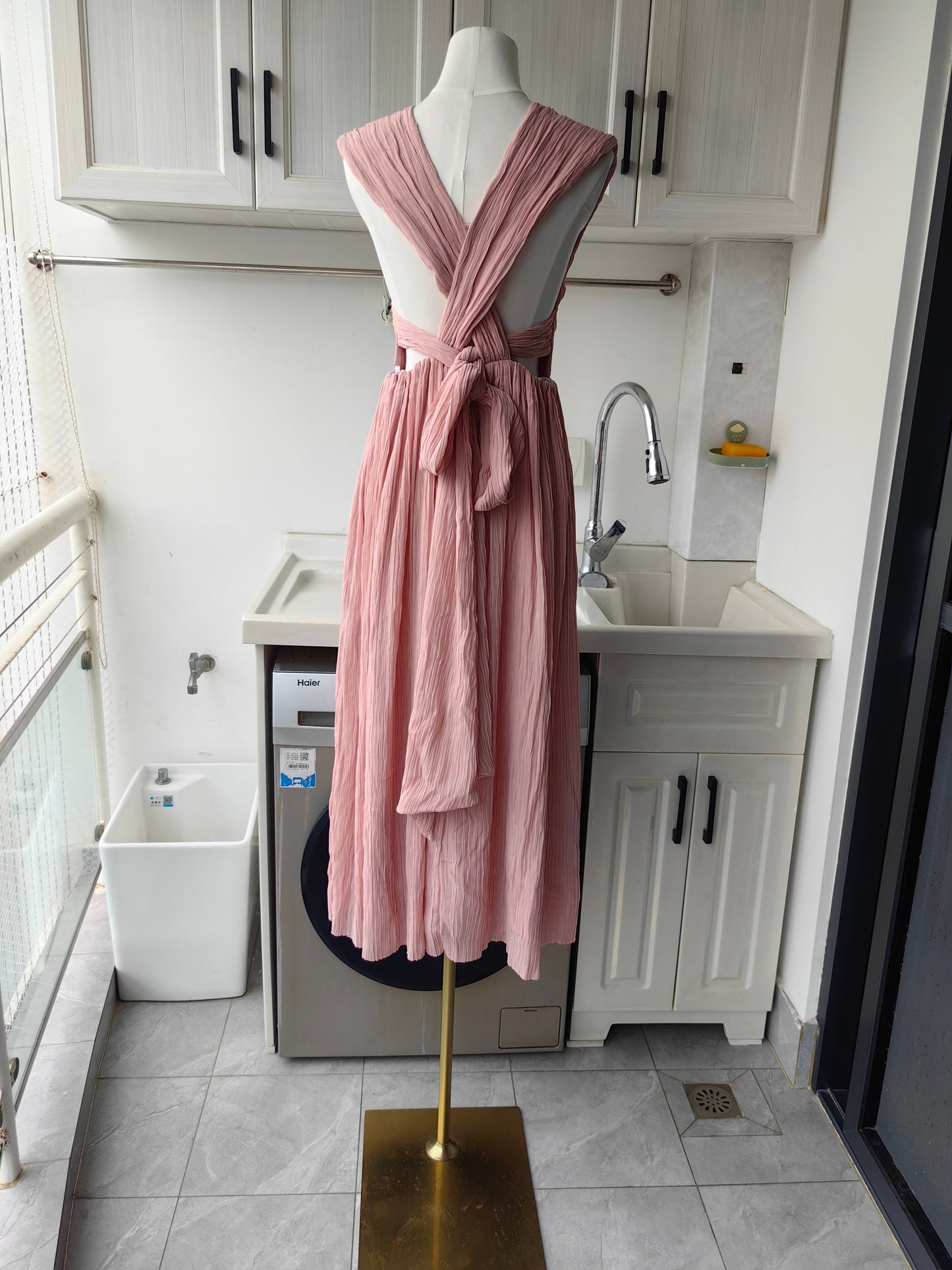 AJ Becoming Bow Back midi dress