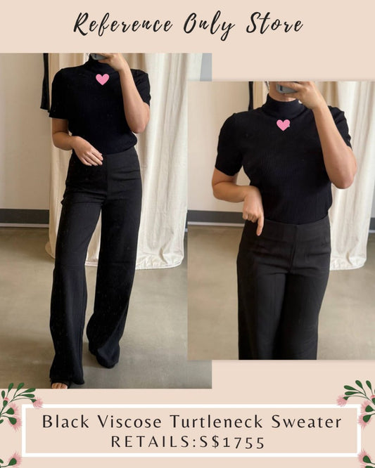 MM Black Viscose turtleneck sweater top