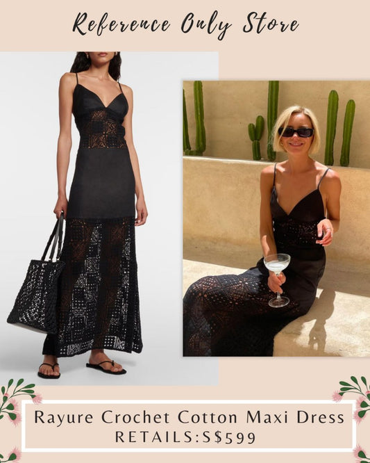STL Rayure black crochet maxi dress