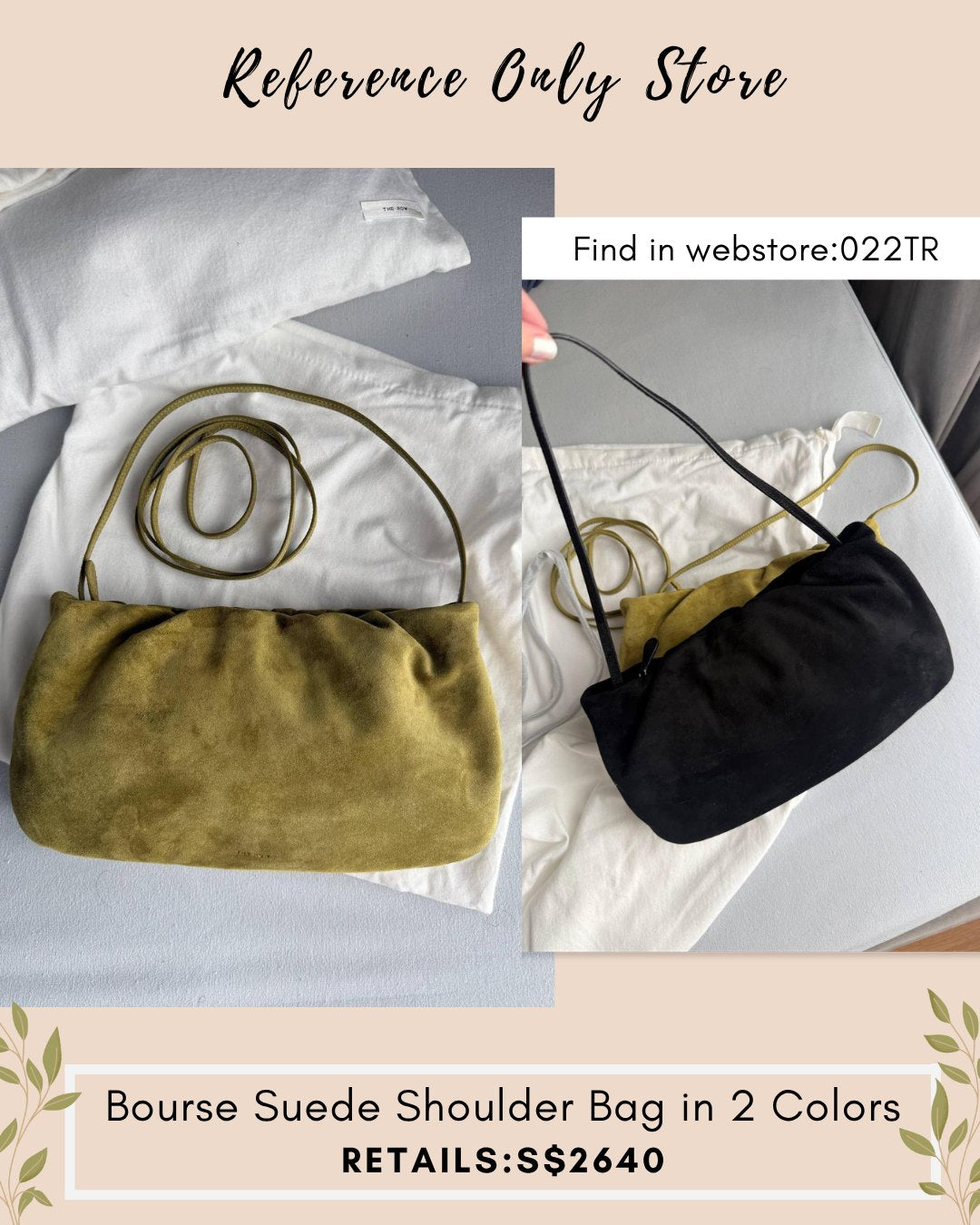 022TR Bourse suede shoulder bag