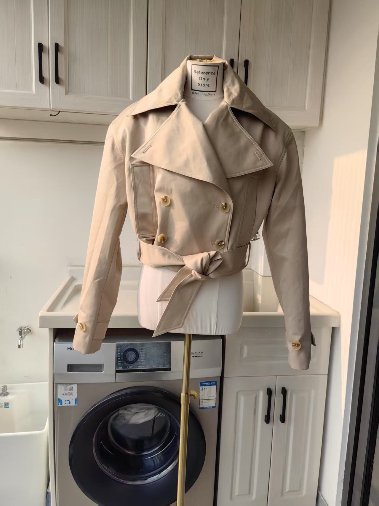 HS Oversized cropped cotton blend trench
