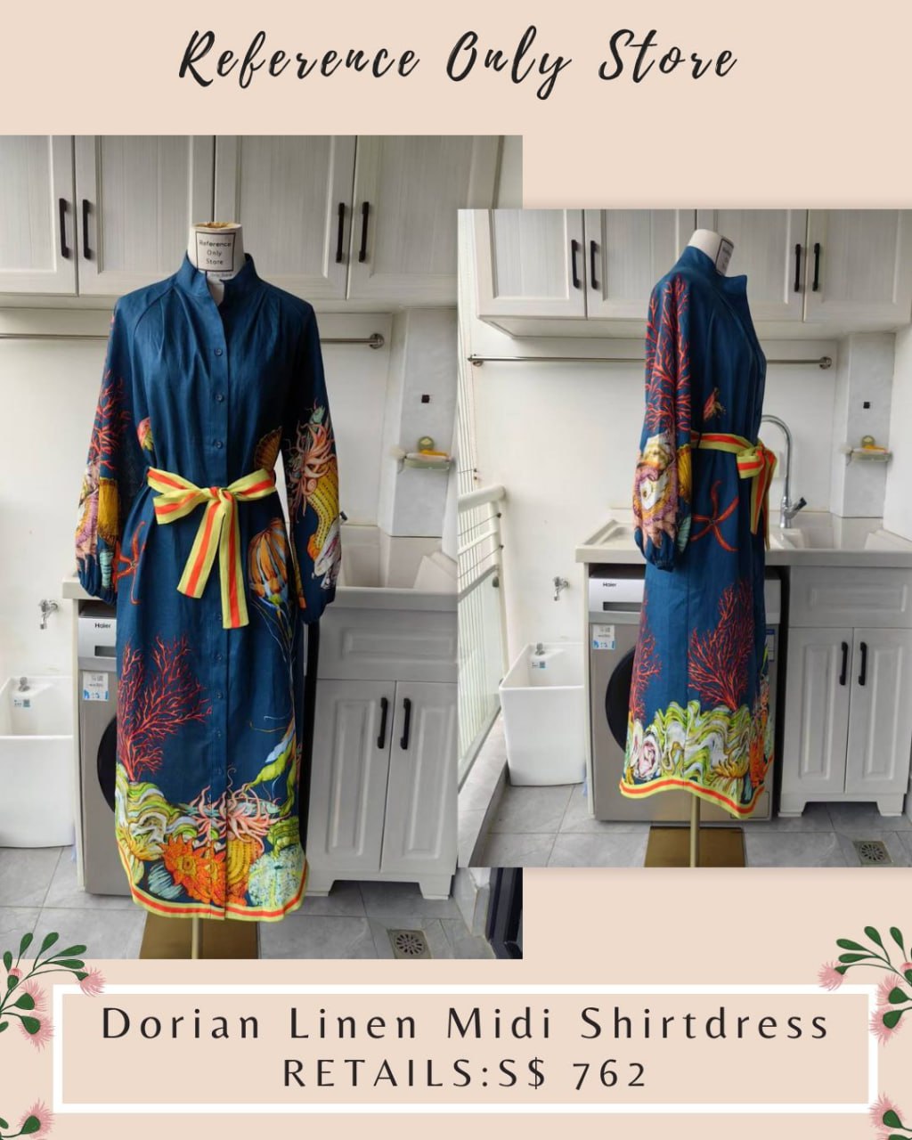 AM Dorian linen midi shirt dress