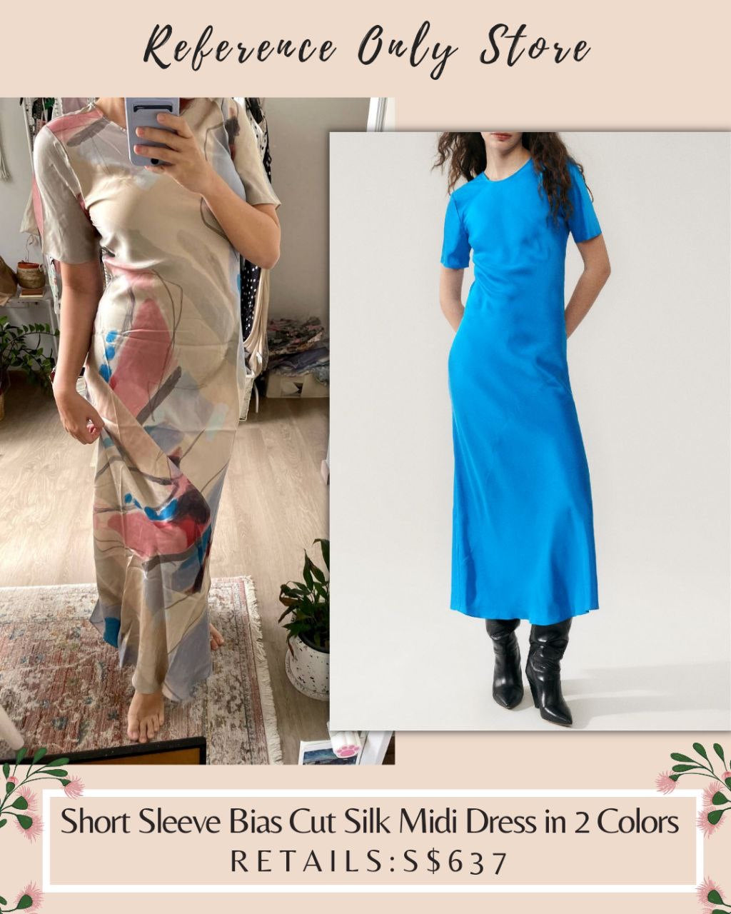Best! Sl Short Sleeve Bias Cut Dress