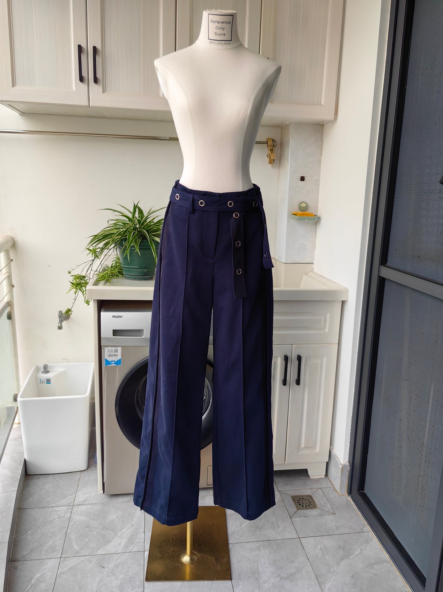 3.1 Belted Utility Cotton Pants with Panel Detail