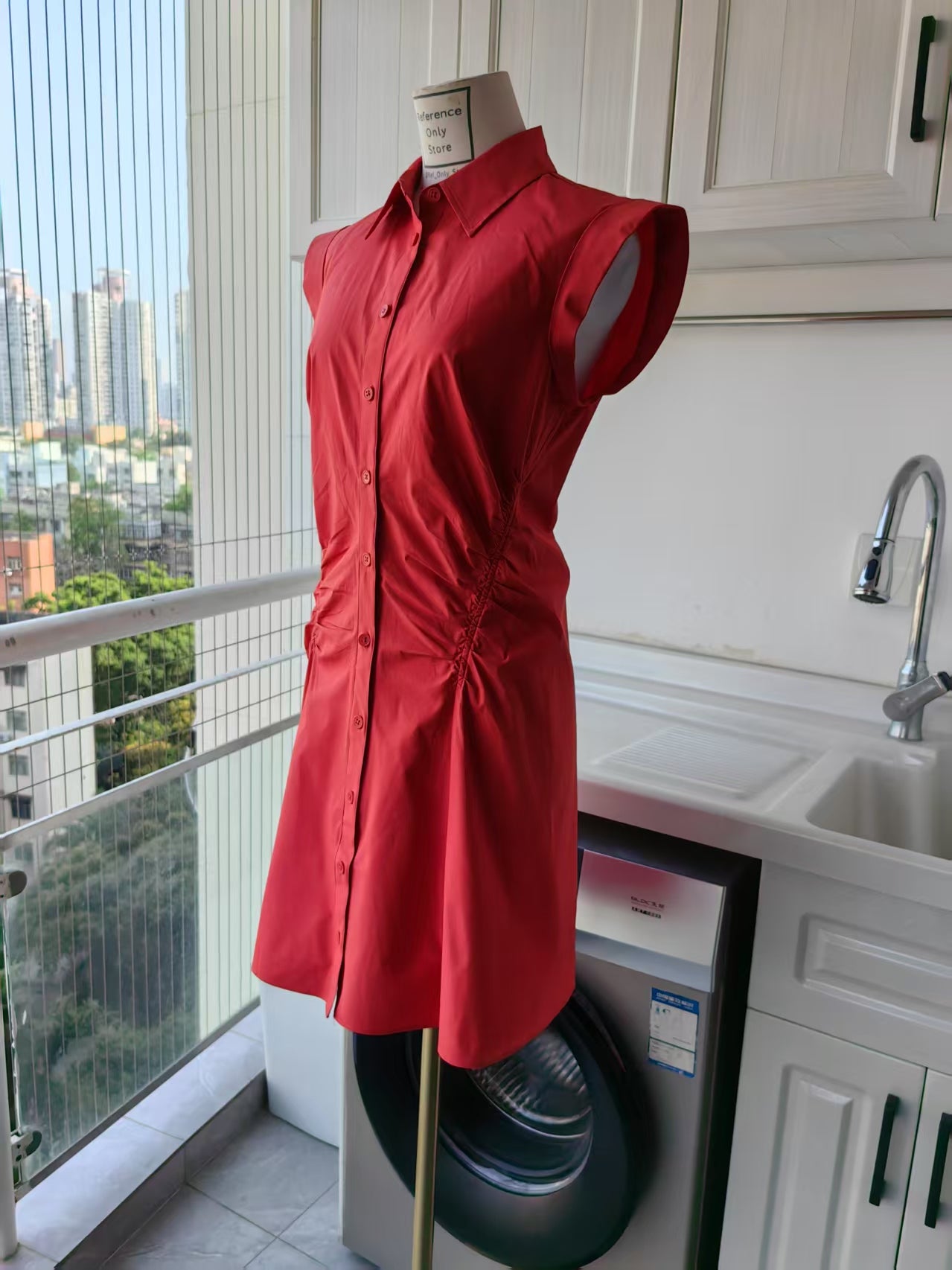 Vb Orange Talulah cotton mini shirt dress