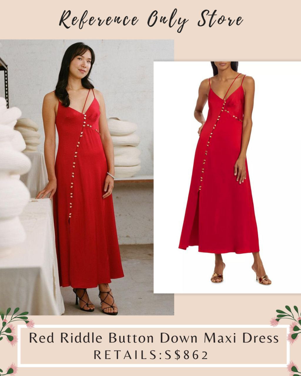 AJ red riddle button down dress