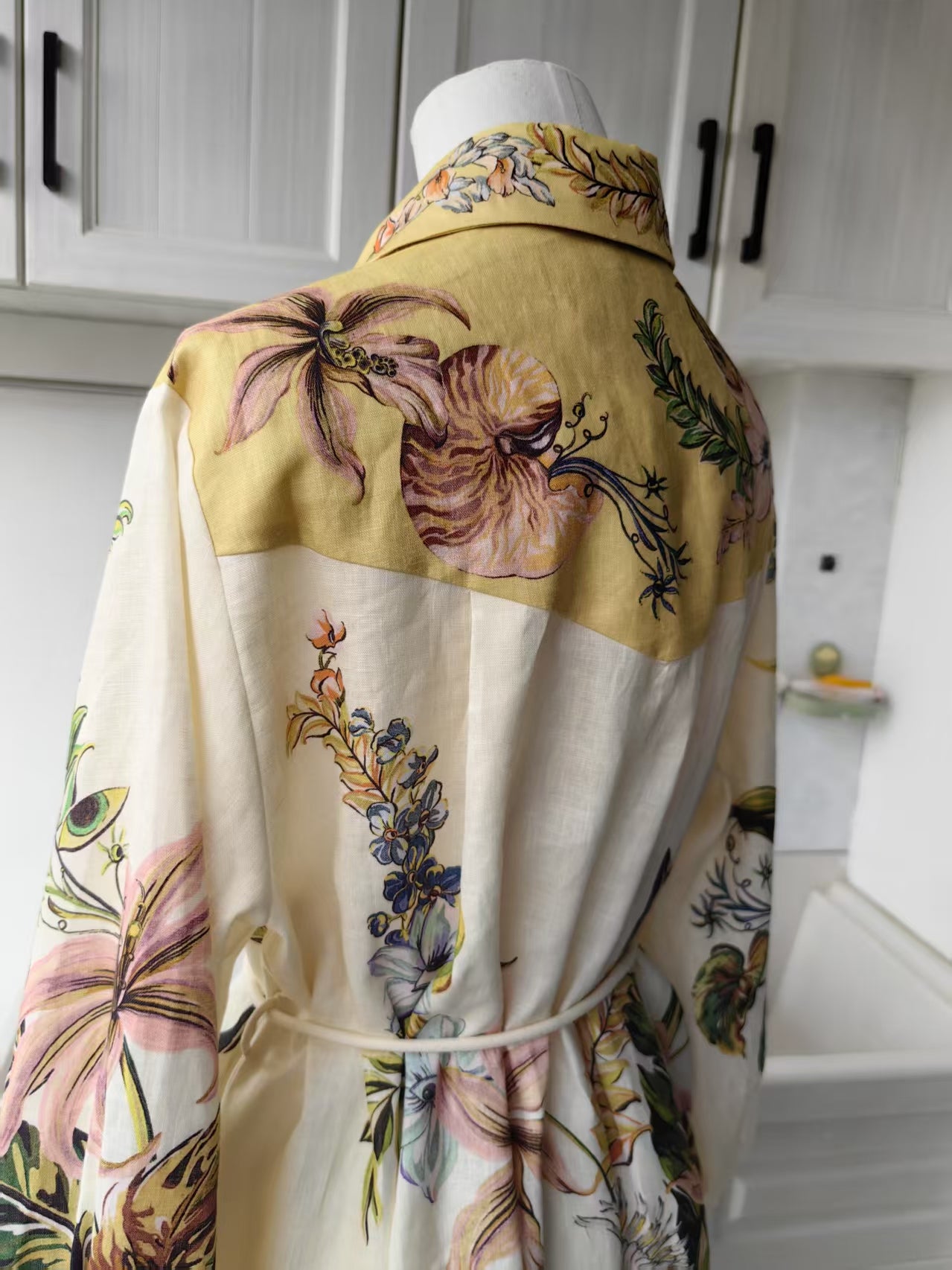 AM Oleander linen midi shirt dress
