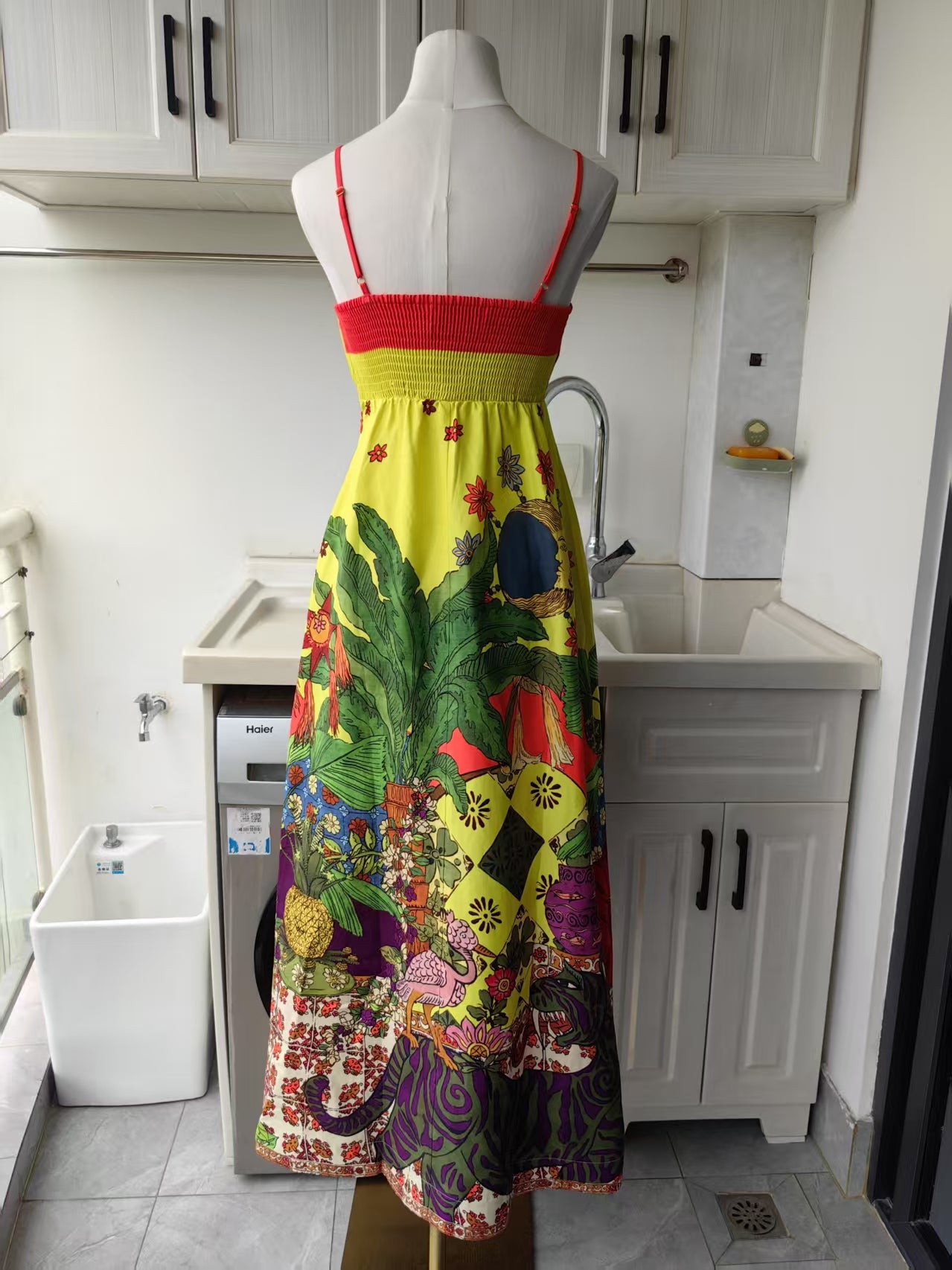AM Tiger Day Linen Viscose Midi Dress