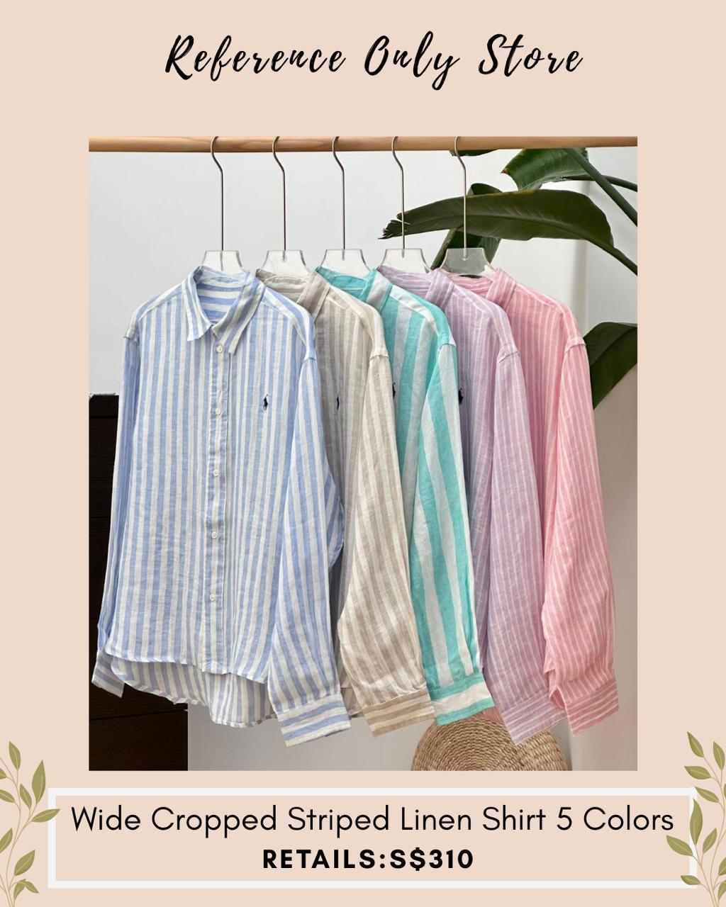 RL wide Striped linen shirt 5 colors