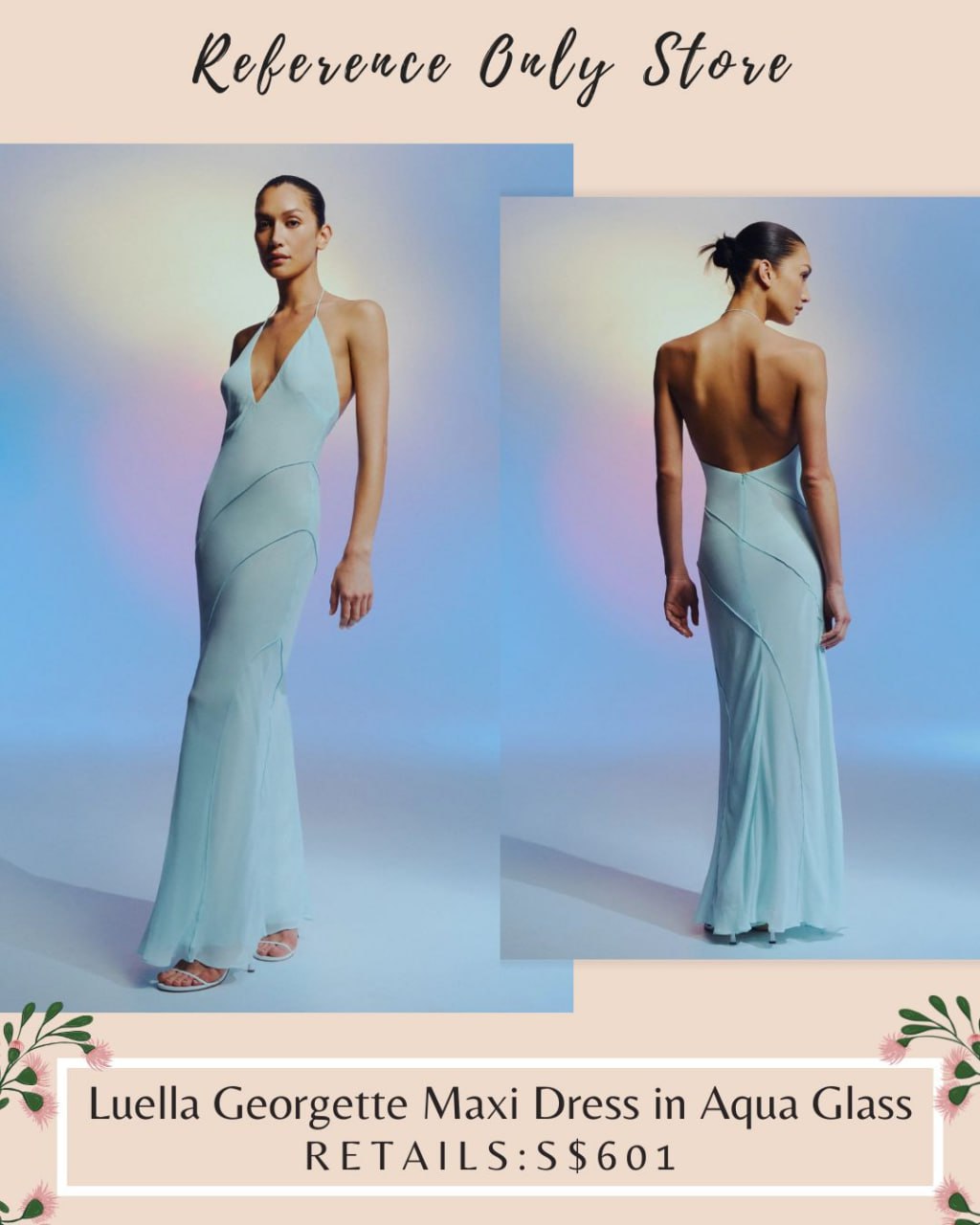 Ms Aqua Glass Luella Georgette maxi dress
