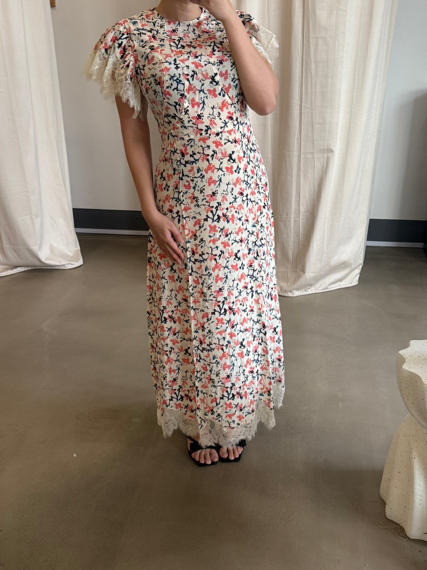 UJ Renee cape sleeve silk midi dress