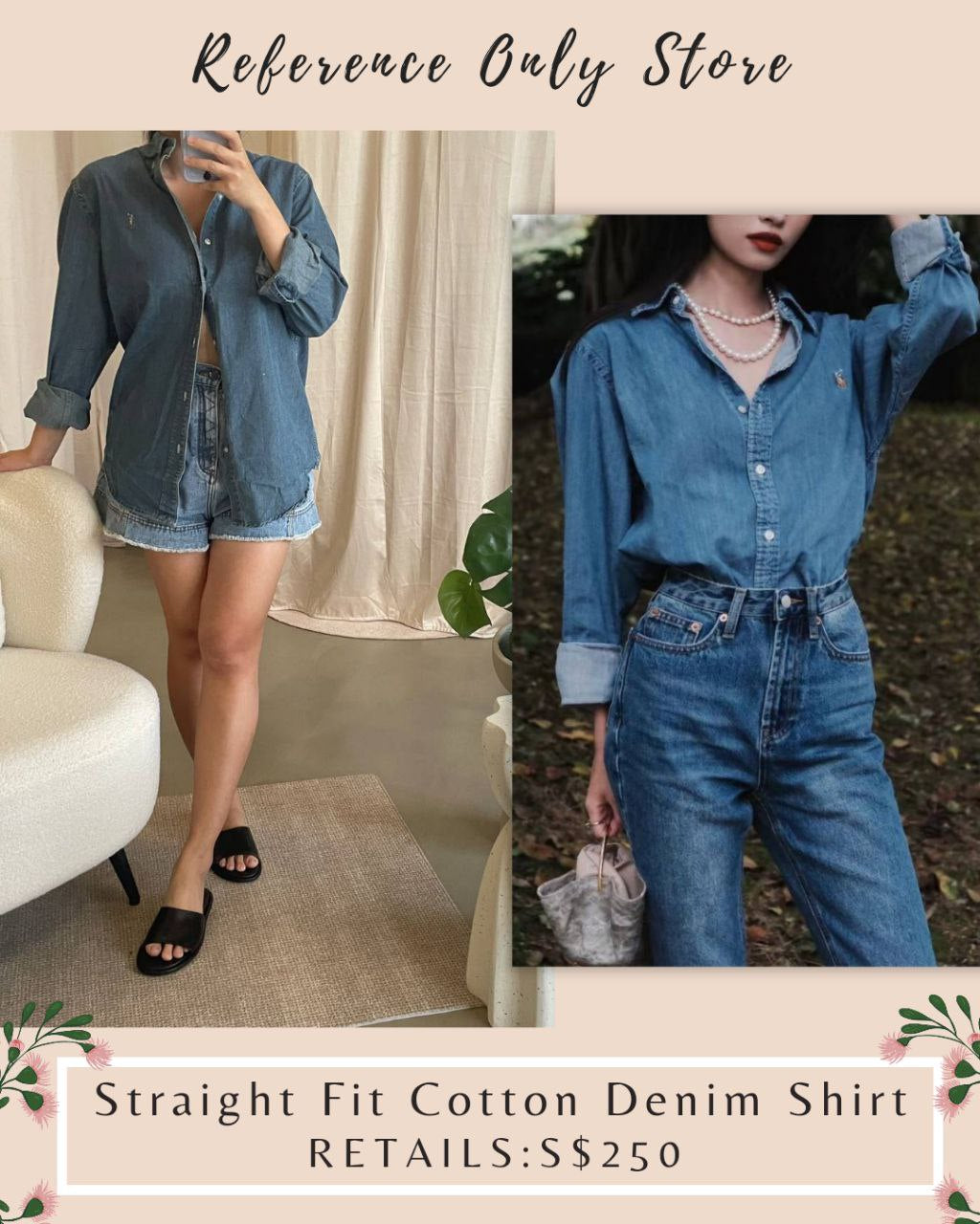 RL Straight Fit Cotton Denim Shirt