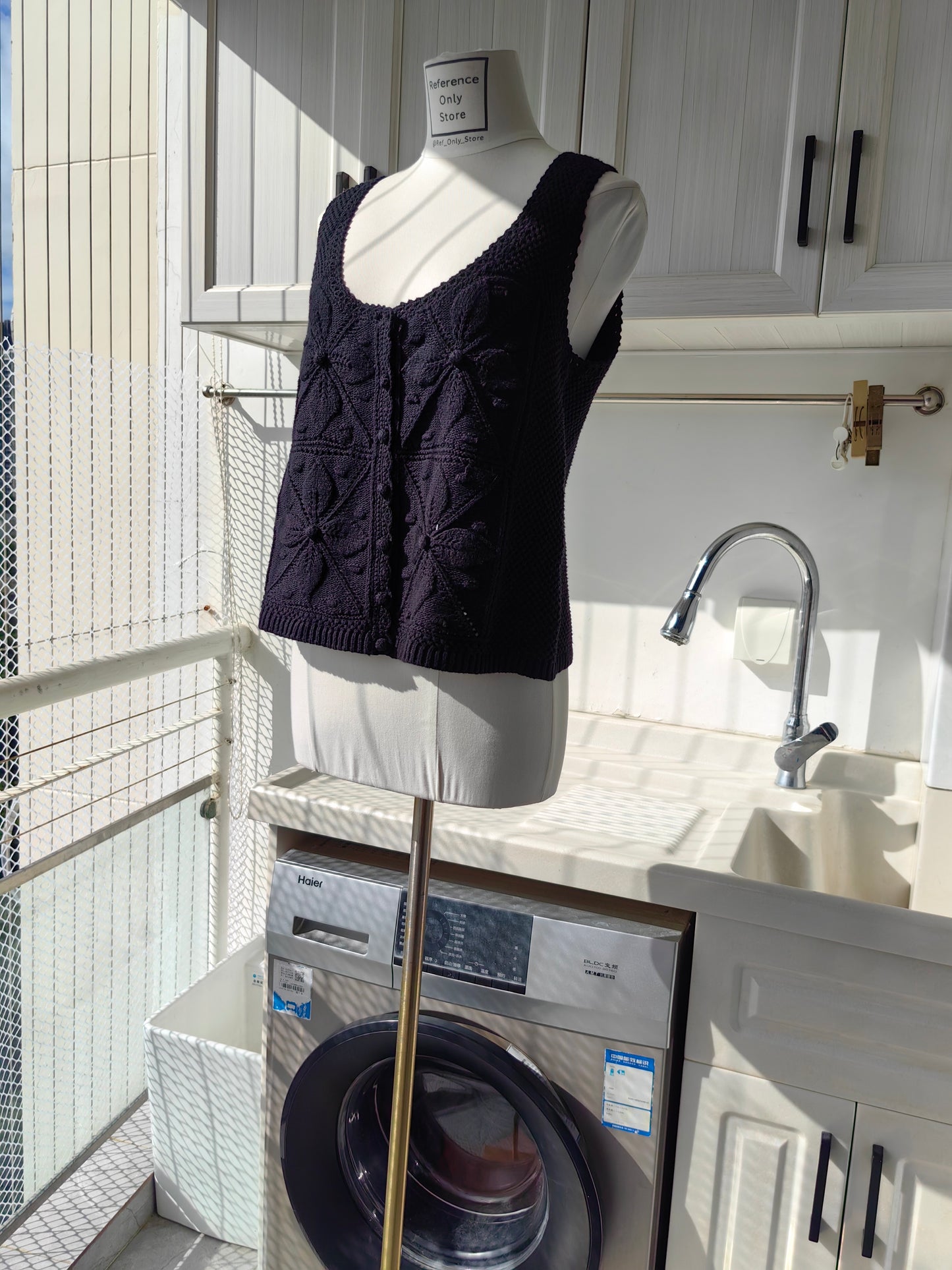 SZ Cotton Knit pattern vest Top