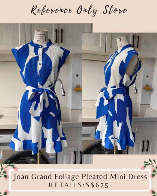Restocked! ML Joan Grand Foliage Pleated Mini Dress