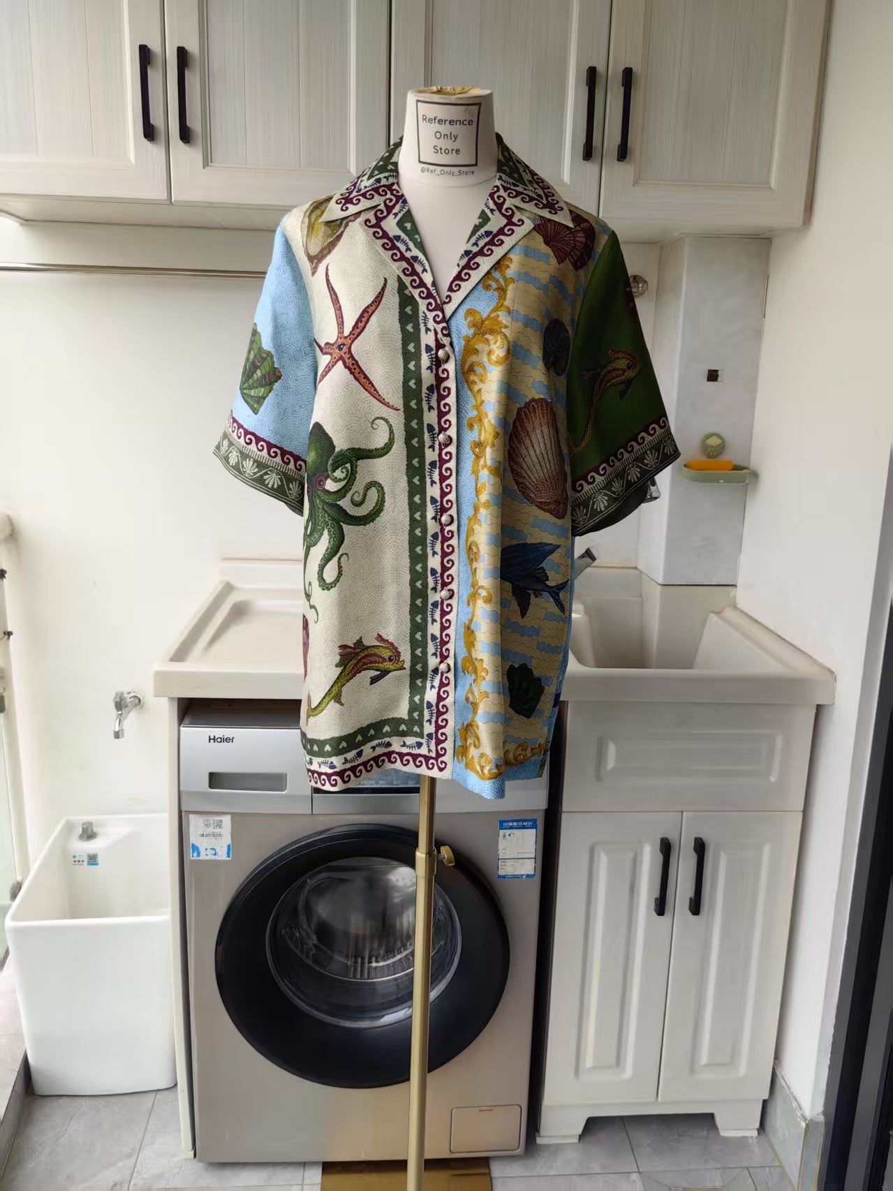 AM bath house silk shirt and pants