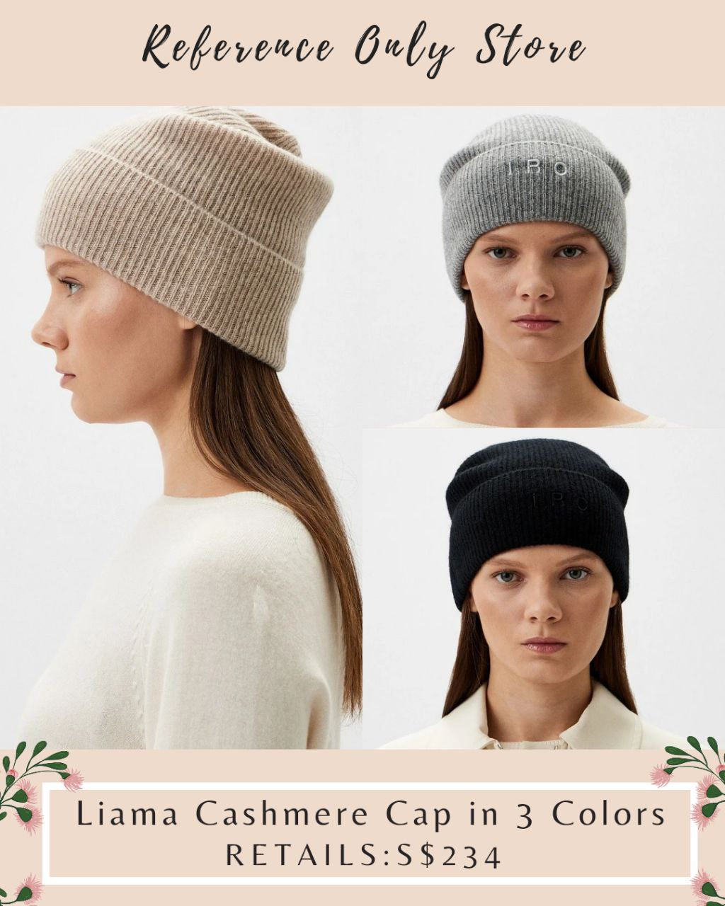 IR Cashmere Cap in 3 colors
