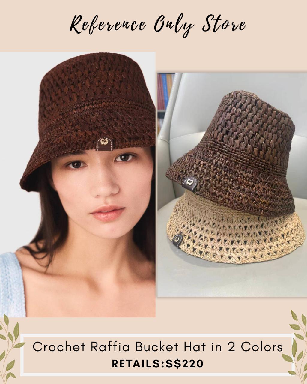 MJ Crochet raffia hat in 2 colors