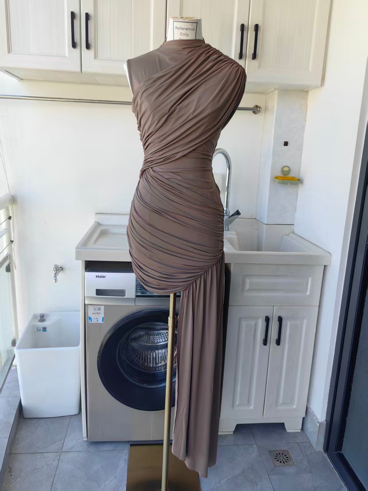 4 colors! DLV Ravenna Draped Viscose jersey mini dress