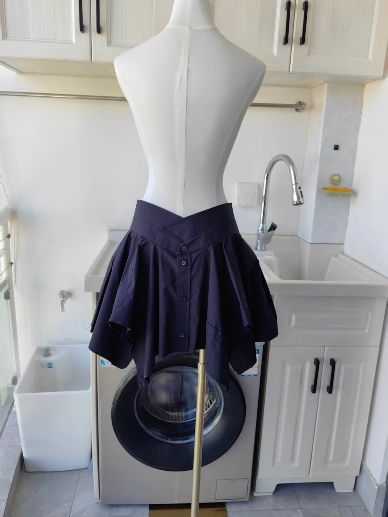 AW deconstructed mini skirt